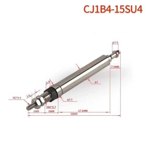 Cilindro neumático CJ1B micro actuador de simple efecto con resorte 4mm 3