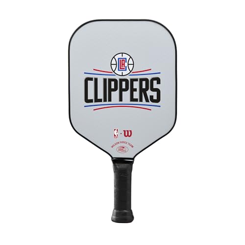 Pagaie de pickleball Wilson Fierce Team NBA raquette unisexe gris rouge bleu pour sport