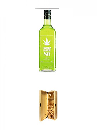 Antonio Nadal Cannabis Absinthe 80 0,7 Liter + 1a Whisky Holzbox für 1 Flasche mit Hakenverschluss