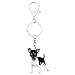 Produktbild WSMWSM Acryl niedlichen Fox Toy Terrier Hund Schlüsselanhänger Schlüsselbund Ringe Mode Tier Haustier Schmuck für Frauen Mädchen Damen Accessoires