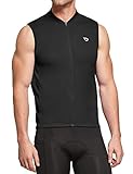 baleaf Men's Sleeveless Cycling Jersey Road Bike Shirt Bicycle Biking Tank Tops Full Zip Pockets SPF Black M