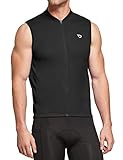 BALEAF Men's Sleeveless Cycling Jersey Road Bike Shirt Bicycle Biking Tank Tops Full Zip Pockets SPF Black M