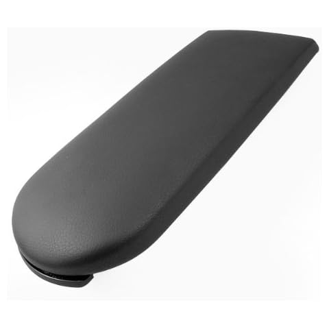 VStoy Blk Leather Center Console Armrest Covers Caps w/Latch Lip Cover