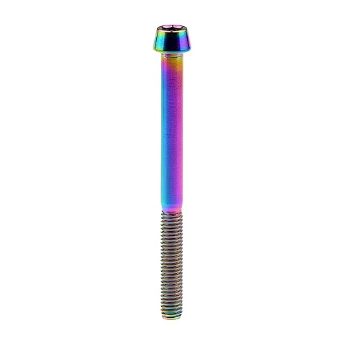 Image of Titanium Ti Bolt M5x9 16 18 20 25 30 35 40 45 50 55 60mm Tapered Head Screws Pack of 4 (M5x60mm, Rainbow)