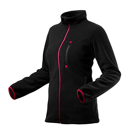 NEO TOOLS Damen-Fleece-Jacke, schwarz, Größe L, gefertigt aus qualitativ hochwertigem Fleece-Stoff 300 g/m2, 100% Polyester, 3 Taschen mit Reißverschluss, modische Farbgestaltung, (XL)