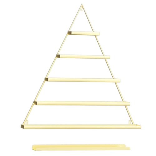 ZBJDX Estante Triangular Dorado para Esmalte De UñAs, Estante De Almacenamiento De CosméTicos Montado En La Pared, Estante De ExhibicióN De Metal para SalóN De UñAs Y Sala De Estar