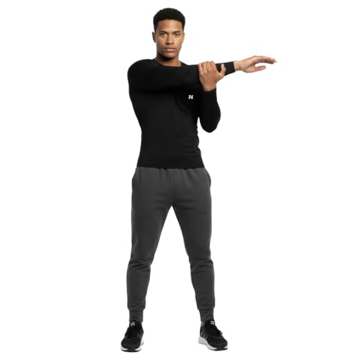 Image of NINQ Full Sleeve Compression, Workout, Round Neck, Down Shoulder T-Shirt - Men's Gym, Athletic & Sports Tights for Fitness