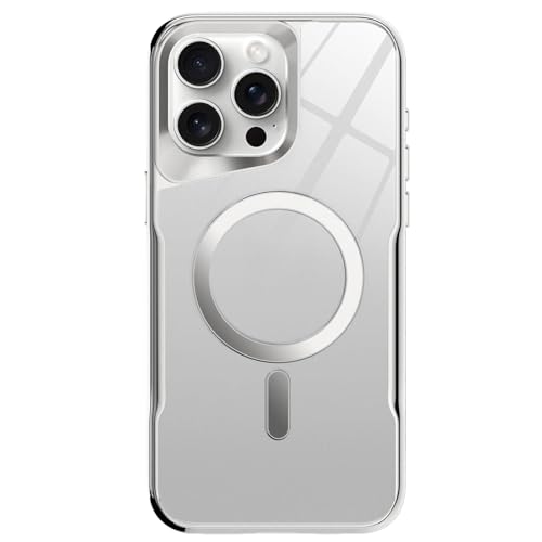 Coque iPhone 15 Plus dos transparent rigide et contour argent métallisé