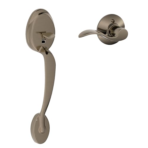 Image of SCHLAGE Plymouth Front Entry Handle Accent Right-Handed Interior Lever (Antique Pewter) FE285 PLY 620 ACC RH