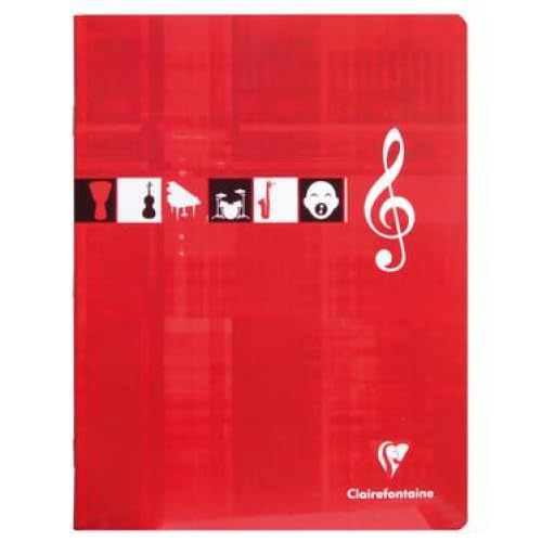 Lot de 20 Cahier Musique et Chant Metric 17x22, 56p./28 feuilles 90 g/m² piquées, ligné + portées / ligné 8mm