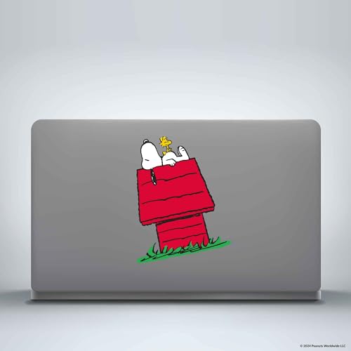 Image of Peanuts Snoopy On Dog House Adhesive Vinyl Decal
