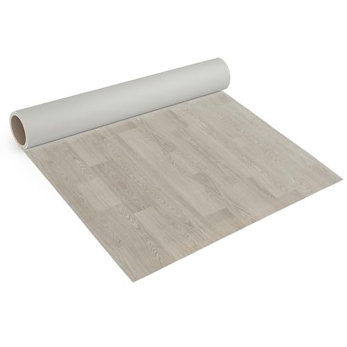Internethandel Pfordt CV Bodenbelag Lugana Holz Optik Grau, 100x200 cm, pflegeleichter PVC Vinylboden in Holzoptik, Meterware für...