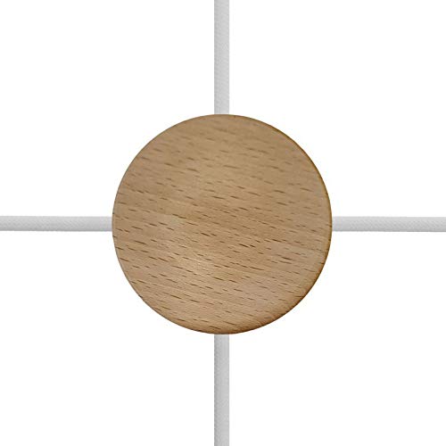Kit Mini rosetón cilíndrico en madera con 4 agujeros laterales (caja de conexiones) - Neutro Cover