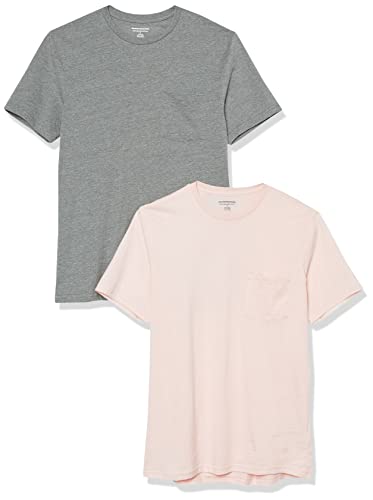 Image of Amazon Essentials Men's Short-Sleeve Crewneck Pocket T-Shirts, Pack of 2