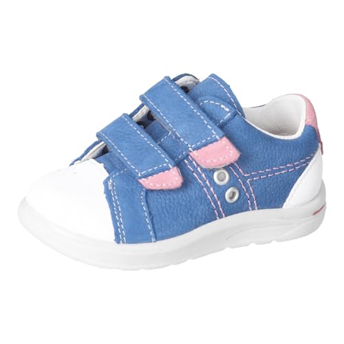 RICOSTA Pepino Nippy Azur Leather Kids Shoe with Double Rip Tape Straps and Padded Ankles