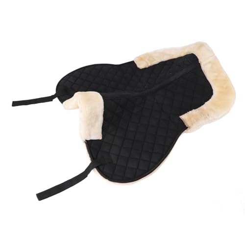 Drfeify Mantilla de Media Silla, Soporte Cómodo, Antideslizante, Transpirable, Mantilla Inglesa para Caballos, con Acolchado de Gel Terapéutico para Entrenamiento de Doma, Salto y