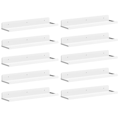 Image of Lifewit Acrylic Floating Shelves for Wall 14 inch White, 10 Pack