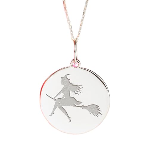 Bijou unisexe sorcière Halloween collier argent 925 LKBEADS 45cm