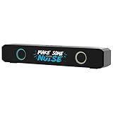 ECPAUTECH Portable Wireless Speaker Home Bluetooth Sound Bar with Multi-Color Flashing Lights Compatible for PC, Laptop, Smartphones (Black & Blue)