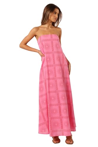 Soph Strapless Maxi Dress - Pink Red M