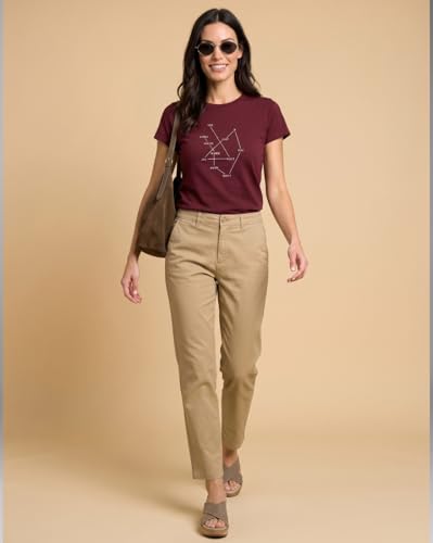 Image of Nobero Women's Graphic Printed T-Shirt | Regular Fit 180 GSM Cotton Tee for Women | Comfortable Round Neck Casual Wear