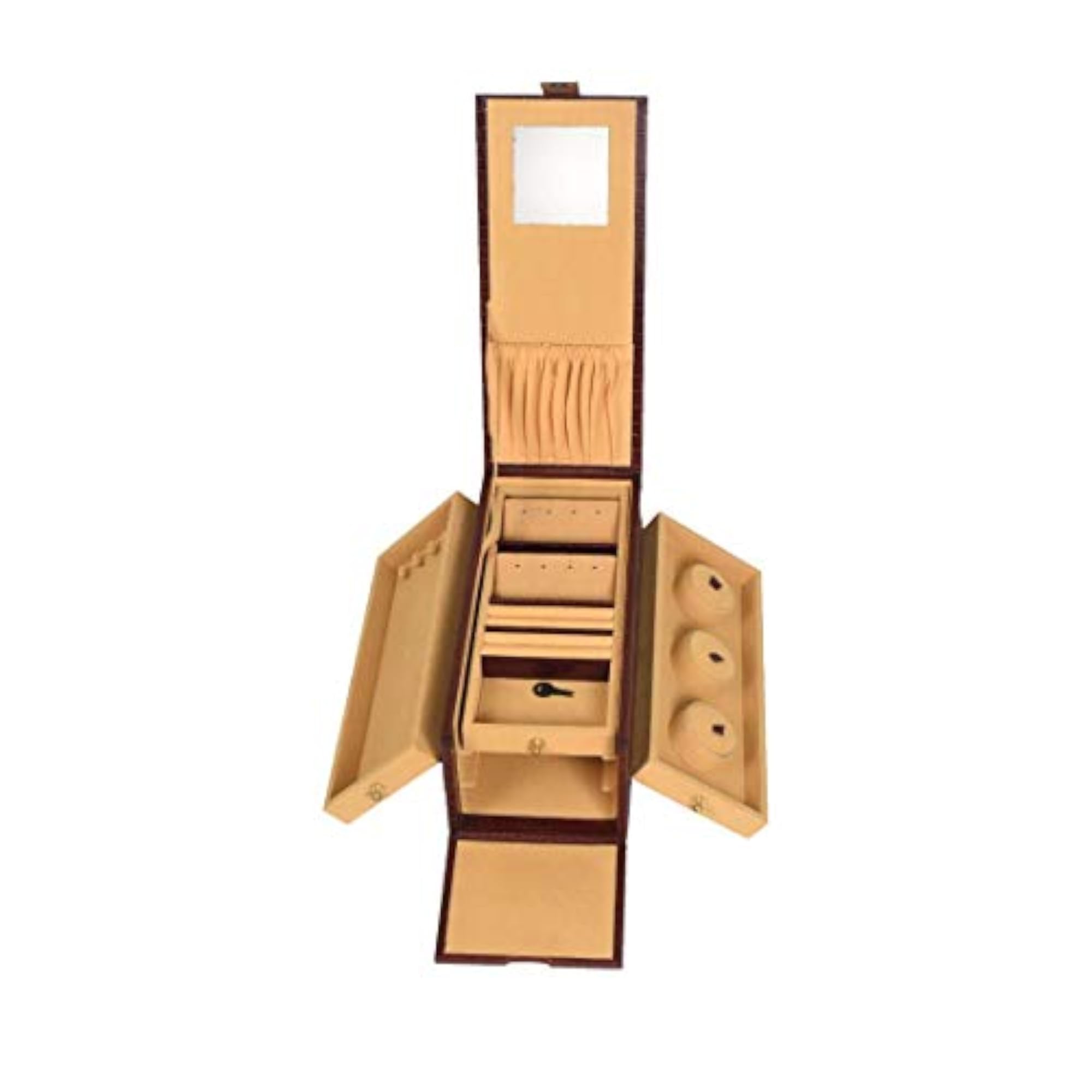 Bridge Genuine Small Locker Jewelry Storage Box, Velvet Lining