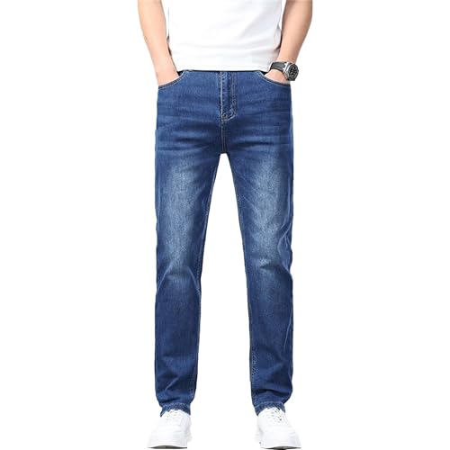 Jean pour homme coupe droite classique et extensible avec 5 poches