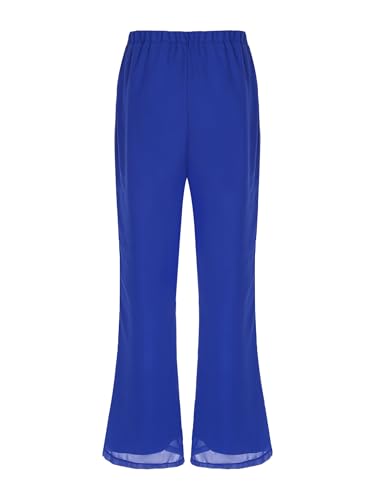 Choomomo Wide Leg Dress Pants for Women Elastic High Waist Solid Chiffon Dressy Trousers2