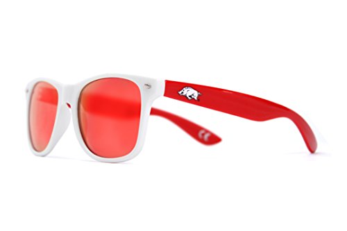 NCAA Arkansas Razorbacks ARK-2 Frame Red Lenses Sunglasses, One Size, White