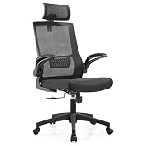 milani home - sedia ufficio girevole con ruote, nero, schienale in rete, polipropilene e metallo, 60 x 62 cm