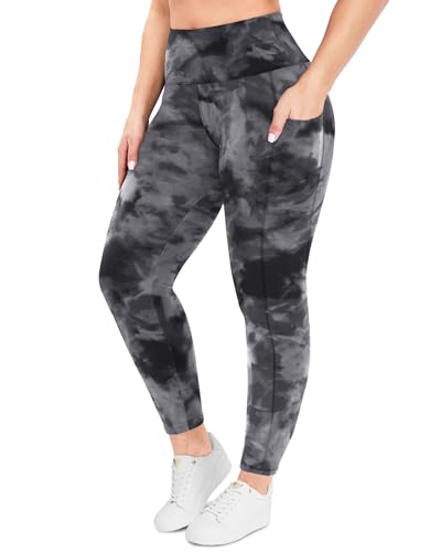 Image of Plus Size Leggings for Women - High Waisted Black Tummy Control Super Soft