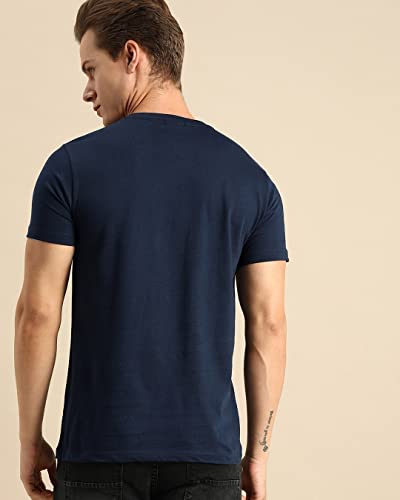 Image of Bewakoof Men's Game Over Printed 100% Cotton T-Shirt - Regular Fit, Round Neck, Half Sleeves