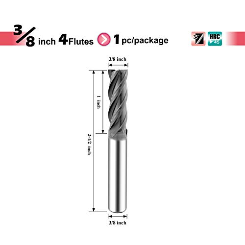 SPEED TIGER Micrograin Carbide Square End Mill - 4 Flute - ISE3/8 4T (1 Piece, 3/8") - for Milling Alloy Steels, Hardened Steel, Metal & More – Mill Bits Sets for DIYers & Professionals