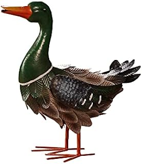 Garden Gear Metal Mallard Outdoor Garden Ornament Height 42cm Decorative Sculpture ideal for Patios Lawns flowerbeds Borders