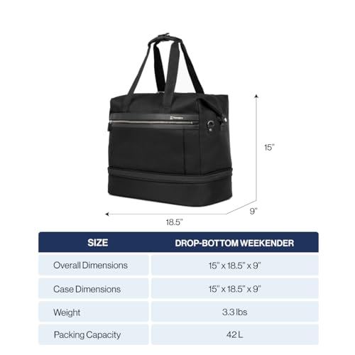 Travelpro Platinum Elite Carry on Soft Travel Drop-Bottom Weekender Bag, Overnight, Men and Women, Black, 18.5 Inch by Travelpro - Image 6
