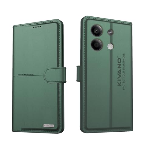 Image of Compatible with Poco M6 Plus 5G / Redmi 13 5G Flip Cover | Leather Finish | Inside Pockets & Inbuilt Stand | Shockproof Wallet Style Magnetic Closure Back Cover Case