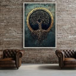 Toile Arbre de Vie Doré pour créer une décoration nature et zen dans votre chambre - 3