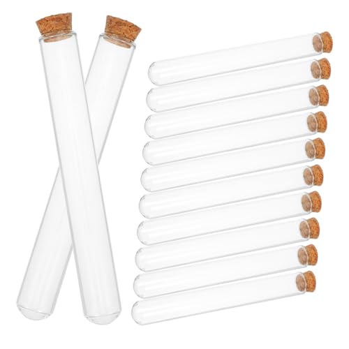 CHILDWEET 20pcs Experimental Glass Test Tube Laboratory Tubes Bath Salt Vials Testing Tube Scientific Tube Chemistry Test Tube Lab Test Tubes Candy Storage Tubes Test Vials Transparent Cork