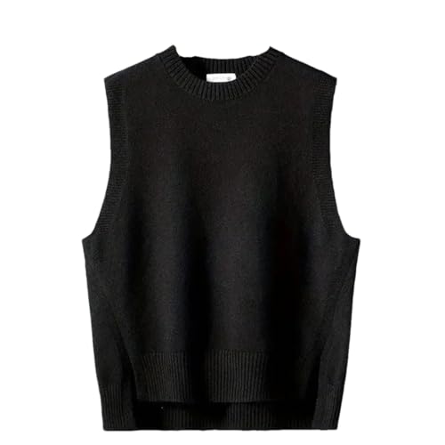Casual Loose Fit Knit Vests for Men Sleeveless Crew Neck Casual Sweater Waistcoat Tops