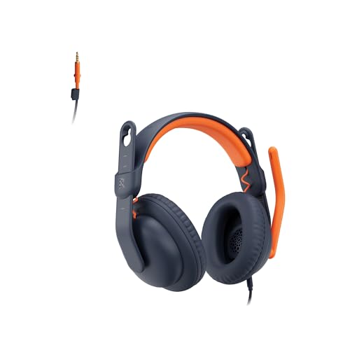 Logitech Zone Learn Over-Ear Wired Headsets for Learners, Comfortable and Adjustable fit for Kids, Replaceable Accessories, Mic, 3.5mm AUX for...