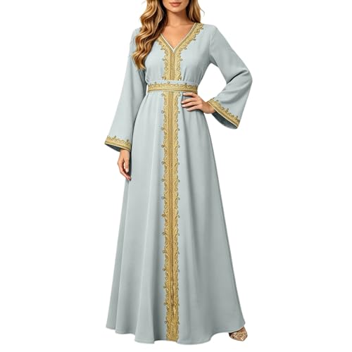 Robe islamique de mariage avec caftan Dubaï brodé pleine longueur