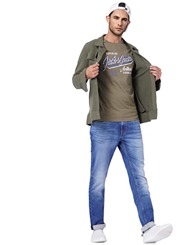 Image of JACK & JONES Men's Printed Slim Fit Crew Neck T-Shirt