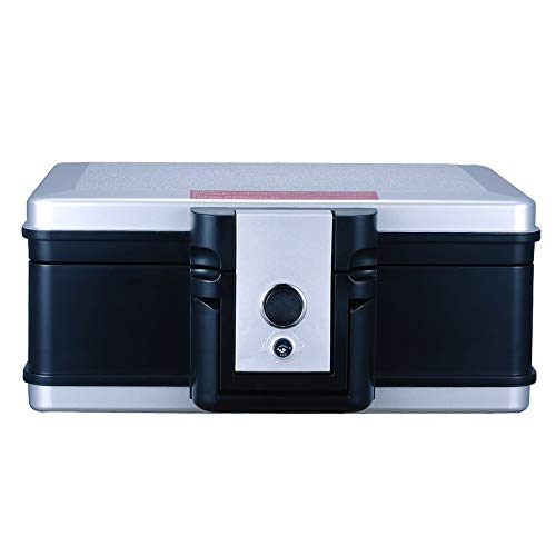 FQCXCKJ Caja Fuerte pequeña de Seguridad para el hogar, ignífuga, de Acero Resistente al Fuego (Negra)