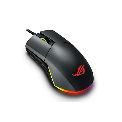 Asus ROG Pugio - Ratón óptico por cable diseño ambidiestro, botones laterales personalizables, interruptores desmontables fijación por encaje, iluminación Asus Aura RGB, soporte Aura Sync