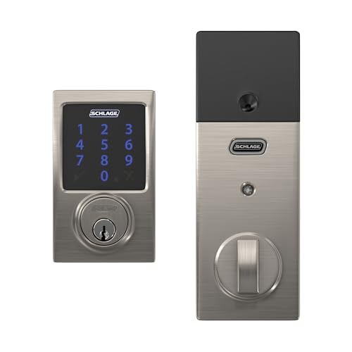SCHLAGE BE469ZP CEN 619 Connect Smart Deadbolt with Alarm with Century Trim in Satin Nickel, Z-Wave Plus Enabled by SCHLAGE - Used condition - Image 5