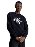 Calvin Klein Jeans Mens Core Monologo Crewneck Sweatshirt, Ck Black