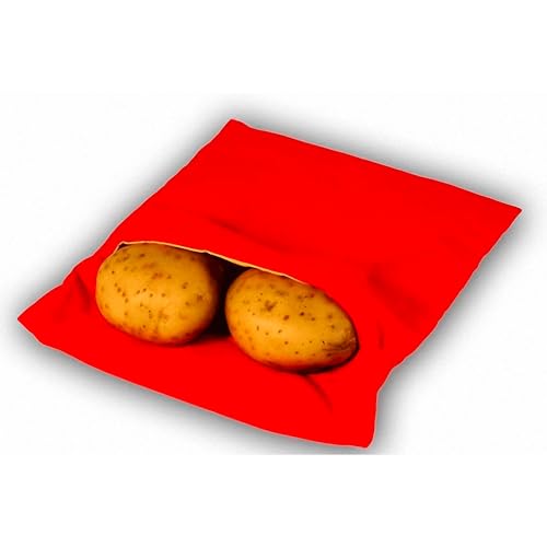 RevolutionLine - Bolsa de Microondas para Asar Patatas | Patatas Asadas Recién Hechas en tan solo 4 minutos | Lavable en la Lavadora | Capacidad para 4 Patatas Grandes | Bolsa Compatible Microondas