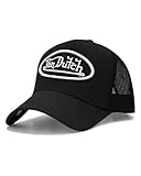 Von Dutch Unisex Trucker Hat - Retro Classic Solid Color Mesh Back Snapback Baseball Cap for Men & Women, Size One Size, Black/White