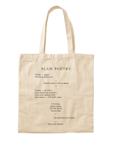 Sac fourre-tout Cynthia Slam Poetry pour les cours et les sorties urbaines