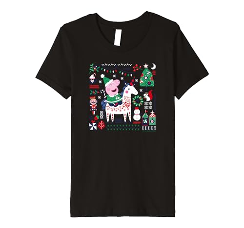 T-shirt Noël Peppa Pig et licorne pull moche pour enfant en coton premium